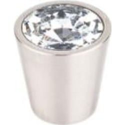 Top Knobs TK135BSN Crystal 1 1/8" Brass Cone Shaped Clear Crystal Center Cabinet Knob in Brushed Satin Nickel