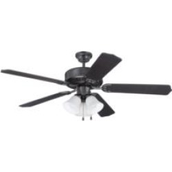 Craftmade K11113 Pro Builder 205 5 Blades 52" Indoor Ceiling Fan with Incandescent Light Kit in Flat Black
