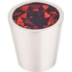 Top Knobs TK133BSN Crystal 1 1/8" Brass Cone Shaped Wine Crystal Center Cabinet Knob in Brushed Satin Nickel