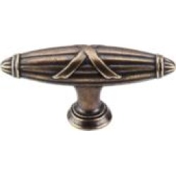 Top Knobs M930 Edwardian 2 3/4" Zinc Alloy T-Shaped Ribbon & Reed Cabinet Knob in German Bronze