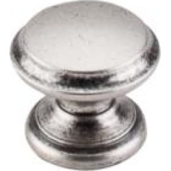 Top Knobs M1232 Dakota 1 3/8" Zinc Alloy Mushroom Shaped Flat Top Cabinet Knob in Pewter Antique