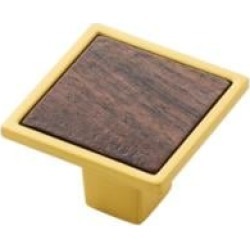 Belwith Keeler B076617WN Fuse 1 1/2" Zinc/Wood Square Shaped Cabinet Knob