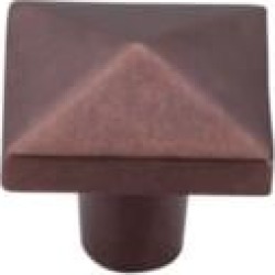 Top Knobs M1523 Aspen 1 1/2" Cast Bronze Square Shaped Cabinet Knob in Mahogany Bronze