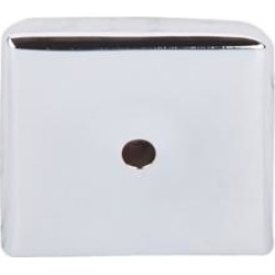 Top Knobs M2021 Aspen II 1 1/4" Cast Bronze Square Cabinet Knob Backplate in Polished Chrome