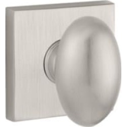 Baldwin ENELLCSR150 Reserve 2 5/8" Keyed Entry Oval Door Knob with Contemporary Square Rosette in Satin Nickel
