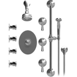 Rubinet 45JSL Jasmin Temperature Control Shower with Aquatron 3 Function Shower Head, Bar, Integral Supply, Hand Held Shower & F