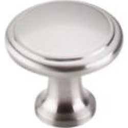Top Knobs M376 Nouveau 1 1/8" Zinc Mushroom Shaped Ringed Cabinet Knob in Brushed Satin Nickel