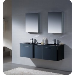 Fresca FVN17241224BL Brillante 60" Decor Planet Exclusive Double Sink Modern Bathroom Vanity in Black
