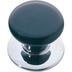 Emtek 86009 Crystal & Porcelain 1 3/8" Ebony Porcelain Cabinet Knob with Brass Base