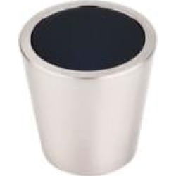 Top Knobs TK129BSN Crystal 1 1/8" Brass Cone Shaped Black Crystal Center Cabinet Knob in Brushed Satin Nickel