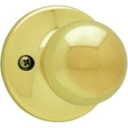 Kwikset CP488P-3 Clear Pack Polo 2 5/8" Single Dummy Door Knob in Bright Brass