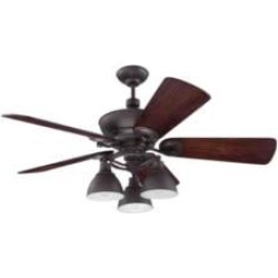 Craftmade K11066 Timarron 5 Blades 54" Indoor Ceiling Fan with Incandescent Light Kit in Hand-Scraped Walnut