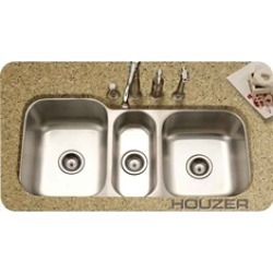 Houzer MGT-4120-1 45 inch Undermount Triple Basin Kitchen Sink from