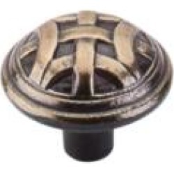 Top Knobs M161 Tuscany 1 1/4" Zinc Mushroom Shaped Celtic Large Cabinet Knob in Dark Antique Brass
