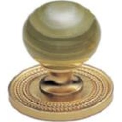 Phylrich K90 Regent/Versailles 1 3/8" Green Onyx Round Shaped Cabinet Knob