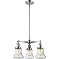 Innovations Lighting 207-G194 Bellmont 18" Three Light Single Tier Seedy Glass Chandelier with LED or Incandescent Bulb Option