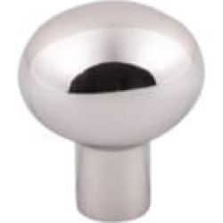 Top Knobs M2067 Aspen II 1 1/4" Cast Bronze Oval Shaped Small Egg Cabinet Knob in Polished Nickel