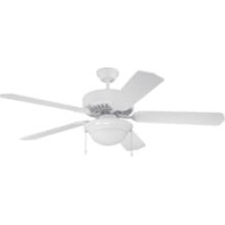 Craftmade K11130 Pro Builder 209 5 Blades 52" Indoor Ceiling Fan with Fluorescent Light Kit in White