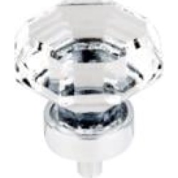 Top Knobs TK128 Crystal 1 3/8" Brass Geometric Shaped Clear Octagon Crystal Cabinet Knob