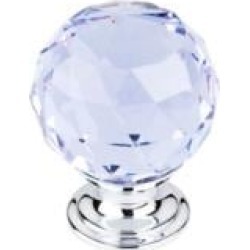 Top Knobs TK114 Crystal 1 3/8" Brass Round Shaped Light Blue Crystal Cabinet Knob