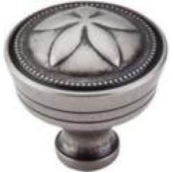 Top Knobs M950 Edwardian 1 3/8" Hollow Brass Mushroom Shaped Star Cabinet Knob in Pewter Antique