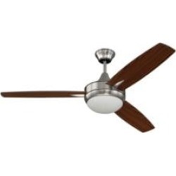 Craftmade TG52BNK3-52BN-UCI Targas 3 Blades 52" Indoor Ceiling Fan with Integrated Lighting Kit and Remote Wall Control in Brush