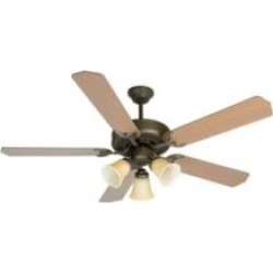 Craftmade K10639 Pro Builder 206 5 Blades 52" Indoor Ceiling Fan with Incandescent Light Kit in Washed Walnut Birch