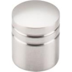 Top Knobs M582 Nouveau II 1" Brass Cylindrical Shaped Stacked Cabinet Knob in Brushed Satin Nickel