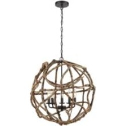 ELK Home D3810 Wrapture 5 Light 21" LED One Tier Chandelier in Wood Tone/Oil Rubbed Bronze
