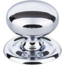 Top Knobs M1890 Britannia 1 1/4" Brass Mushroom Shaped Victoria Cabinet Knob with Backplate in Polished Chrome