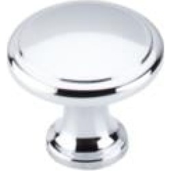 Top Knobs M377 Nouveau 1 1/8" Zinc Mushroom Shaped Ringed Cabinet Knob in Polished Chrome