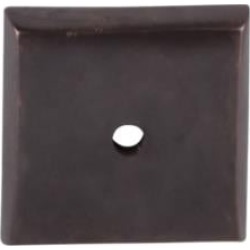 Top Knobs M1452 Aspen 1 1/4" Cast Bronze Square Cabinet Knob Backplate in Medium Bronze