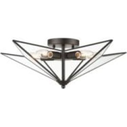 ELK Home D4386 Moravian Star 5 Light 21" Incandescent Flush Mount Ceiling Light in Oil Rubbed Bronze