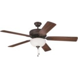 Craftmade K11101 Pro Builder 201 5 Blades 52" Indoor Ceiling Fan with Fluorescent Light Kit in Walnut