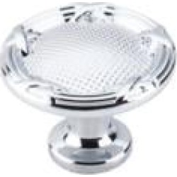 Top Knobs M1618 Edwardian 1 1/4" Zinc Alloy Mushroom Shaped Ribbon & Reed Cabinet Knob in Polished Chrome