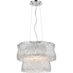 ELK Home D4195 Bridalveil 6 Light 21" Incandescent Clear Glass Two Tier Chandelier in Polished Chrome/White