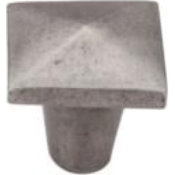 Top Knobs M1515 Aspen 1 1/4" Cast Bronze Square Shaped Cabinet Knob in Silicon Bronze Light