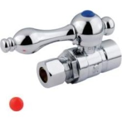 Kingston Brass CC4325 Vintage 3/8" OD Compression Straight Shut-off Valve with Metal Lever Handle