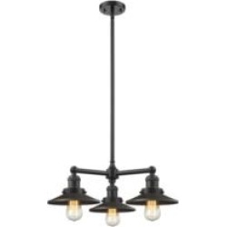 Innovations Lighting 207-M5 Railroad 19" Three Light Single Tier Chandelier with LED or Incandescent Bulb Option