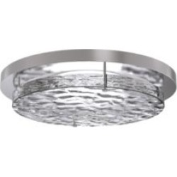 Craftmade XV1411-BNK-LED 12 1/4" 1 Light Round Textured Crackle Glass LED Flush Mount Ceiling Light in Brushed Polished Nickel