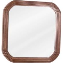 Hardware Resources MIR025 Tesla 26" Framed Wall Mount Square Bathroom Mirror in Walnut