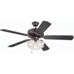 Craftmade K11110 Pro Builder 204 5 Blades 52" Indoor Ceiling Fan with Fluorescent Light Kit in Oiled Bronze