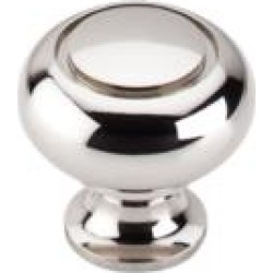 Top Knobs M1309 Asbury 1 1/4" Brass Mushroom Shaped Ring Cabinet Knob in Polished Nickel