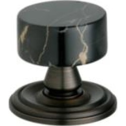 Phylrich K53 Carrara/Valencia 1 3/8" Black Marble Round Shaped Cabinet Knob