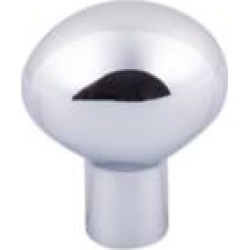 Top Knobs M2066 Aspen II 1 1/4" Cast Bronze Oval Shaped Small Egg Cabinet Knob in Polished Chrome