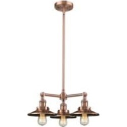 Innovations Lighting 207-AC-M3 Railroad 19" Three Light Single Tier Chandelier in Antique Chrome with LED or Incandescent Bulb O