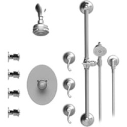 Rubinet 45ETL Etruscan Temperature Control Shower with Aquatron 3 Function Shower Head, Bar, Integral Supply, Hand Held Shower