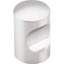 Top Knobs SS20 Stainless 5/8" Steel Cylindrical Shaped Indent Cabinet Knob in Brushed Stainless Steel