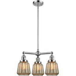 Innovations Lighting 207-G146 Chatham 24" Three Light Single Tier Mercury Fluted Glass Chandelier with LED or Incandescent Bulb