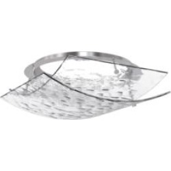 Craftmade XV1311-BNK-LED 13 5/8" 1 Light Square Bent Hammered Glass LED Flush Mount Ceiling Light in Brushed Polished Nickel
